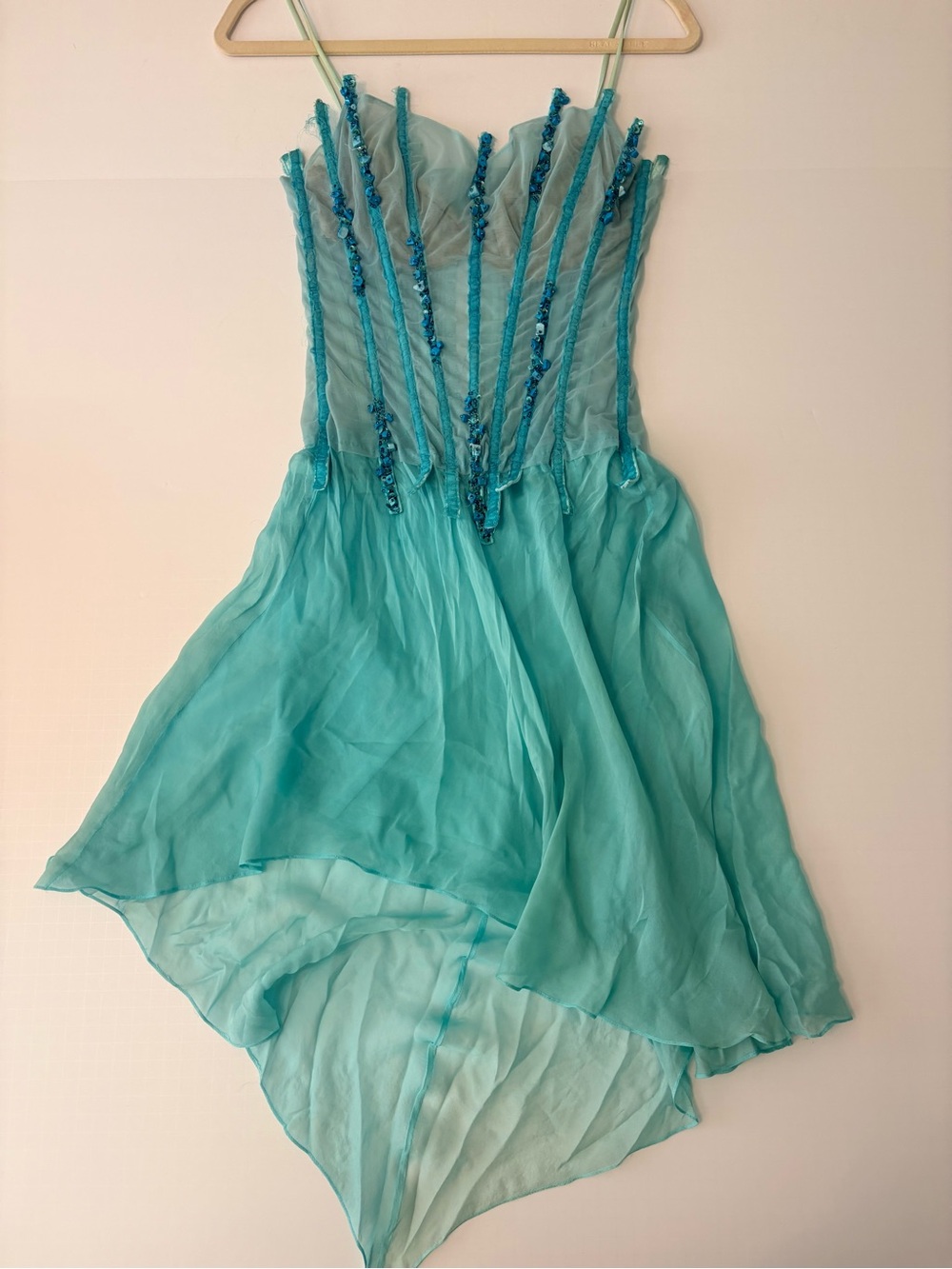 Kacey Montoya’s Closet | Zinas Teal High-Low Chiffon Dress/Costume